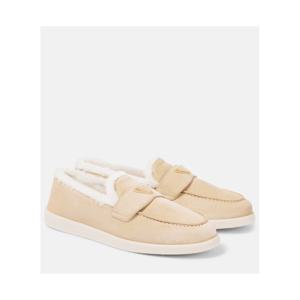 프라다 시어링 라이닝 스웨이드 로퍼 P00956813