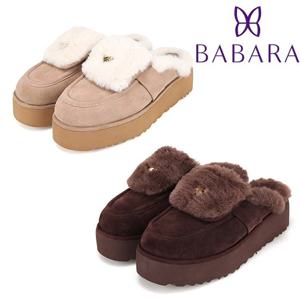 [바바라] 소가죽 하트 장식 여성 퍼 로퍼뮬 4cm 2종 택1 BBI569 BBI569