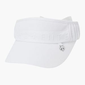 데상트골프썬캡 VQA DR12WFSV36-BWTG 여성 플리츠 포인트 선바이저 / Bright White