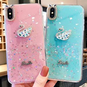 갤럭시A57 5G A576 럭셔리 백조 큐빅 젤리 핸드폰 케이스