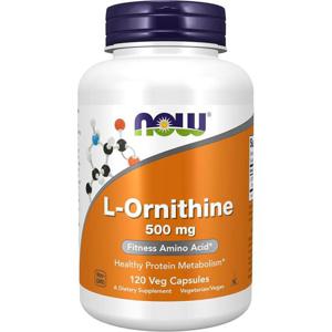해외배송 NOW Foods 나우푸드 L오르니틴 500mg 베지캡슐 120정 L-Ornithine