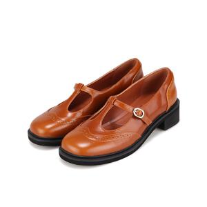 [바바라(슈즈)]브로그 디테일 T스트랩 메르제인 로퍼_BBH544_CM