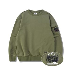 [지프]JQ1TSU834 카키 지프 등판 그래픽 맨투맨_SC