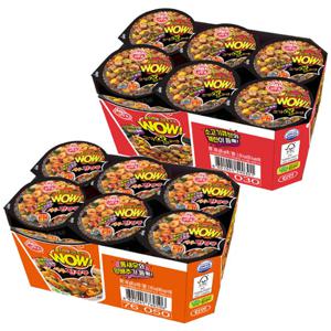오뚜기 WOW 새우진짬뽕 컵 80g 6입 + 고기열라면 컵 80g 6입