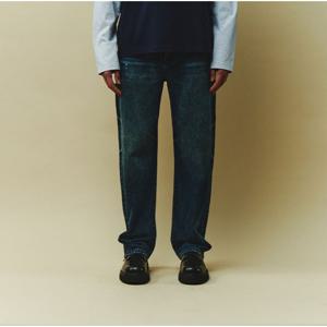 [플랙진]남성 베를린 M56 크롭 테이퍼드 진청 데님 팬츠 (PJTH5BEM565)