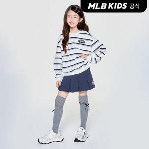 [MLB키즈 공식] 25FW 스트릿 베이직 여아 스트라이프 맨투맨세트 NY (Ivory) 7FS2B0754-50IVS