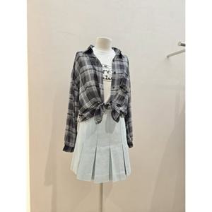 숲  (SB7LS3Z1) 체크 포인트 루즈핏 긴팔 셔츠