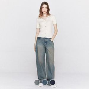 [지오다노] 415935 여성 사계절 루즈핏 와이드 데님 청바지 05415935 05415935