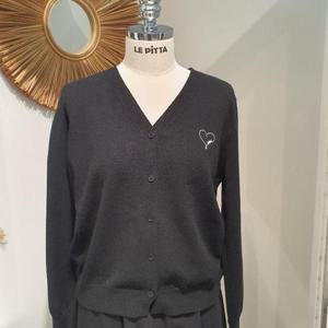 르피타 HC06 리본 자수 V넥 가디건(블랙) L253BKT951