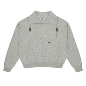 더센트럴 소이주니어 TC01 크롭 반오픈 카라 맨투맨티 25F5458