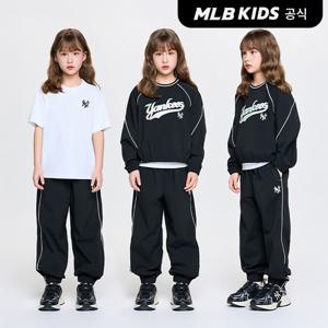 [MLB키즈 공식]26SS 스포티브 애슬레저  우븐 맨투맨 3 SET (여아) NY (Black) 7FS2A0161-50BKS