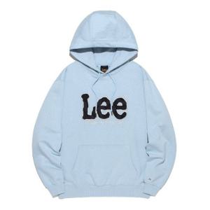 M 리후드티 CQK LE2501HD04LB 데님 아플리케 빅 트위치 로고 후드 라이트 블루