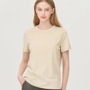 [베네통]자수 네크라인 반팔 티셔츠 BATS96541