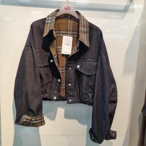 수스 HC36 체크배색데님숏JK S261BJK3Z1