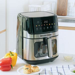 베스텐쿡 6리터 에어프라이어 AIRFRYER-24-01 스테인레스바스켓 투명창 5리터 퀵메뉴