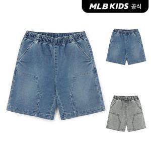 [MLB키즈 공식]26SS 베이직 저지데님 더블니 반바지 (2color) 7ADPB0463