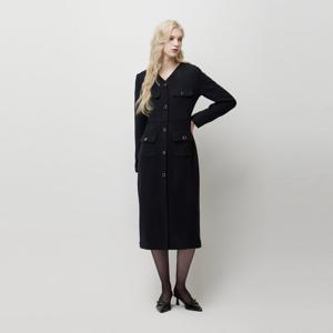 [시슬리]더블 아웃 포켓 트위드 롱원피스 SAOP70611