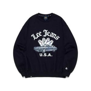 M 리긴팔티 CQK LE2504CR07BK 리진스 키링 그래픽 기모 맨투맨 블랙