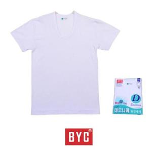 남자런닝 (BYC) 데오니아 가공 남성 백색 반팔 런닝-110
