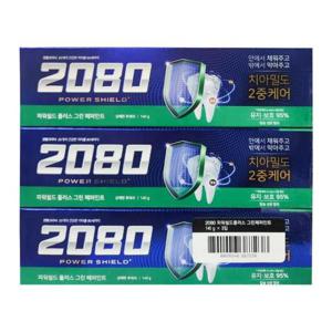 충치예방 2080 치약 파워쉴드 플러스 그린 페퍼민트 3입 140g
