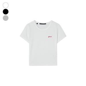 [게스(진)]여성 가슴 로고 반팔 티셔츠(OQ2K5456)