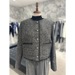 [보브] 보브 VOV 레더 트림 헤링본 트위드 자켓 (7154310202) 7154310202