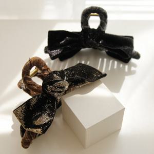 제이로렌 빤짝이 리본 패브릭 한머리 집게핀 H01250