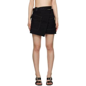 26 SS 헬무트랭 여성 블랙 코튼 미니 스커트 232154F090000