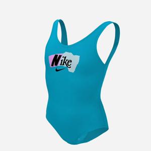 [나이키스윔] 나이키스윔 NESSD722-480 여아동 멀티 로고 그래픽 원피스 블루 라이트닝 - 여아 수영복 NIKEB711