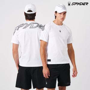 [스파이더] 남성 스파이더 빅 레터 로고 티셔츠 SPKMCNRS203MWHT