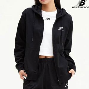 뉴발란스 NBMDE21013-BK 에센셜 싱글메쉬 후드집업 세미오버핏 남녀공용 후드티