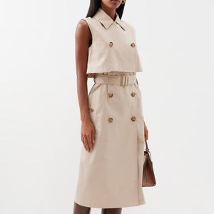 26 SS 버버리 코튼 블렌드 슬리브리스 벨트 트렌치 드레스 8071047 A7405