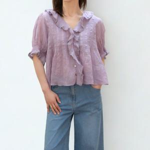 [비꼴리끄]프릴 카라 핀턱 블라우스 B252WB3030