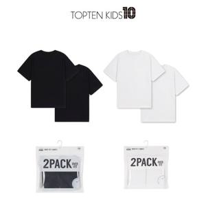 탑텐키즈 MKF5TS3902 공용 에센셜 헤비코튼 오버핏 반팔티 2PACK