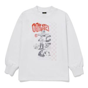 [블루테일] (AZH1TS02WT) 화이트 가로 절개 긴팔 티셔츠 AZH1TS02WT