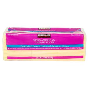 코스트코 커클랜드 스위스 아메리칸 치즈 2.27kg 슬라이스 샌드위치