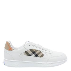 버버리 레더 체크 테라스 스니커즈 8108649 A1464 White