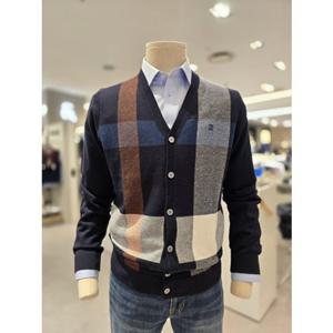 [닥스셔츠] 닥스가디건 26년 SS 모혼방 빅체크패턴 브이넥 카디건 (DMP1SWCD201N1) DMP1SWCD201