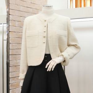 [JJ JIGOTT][JJ지고트]메탈사 믹스 크롭 트위드 재킷 GNCA0JKR7_