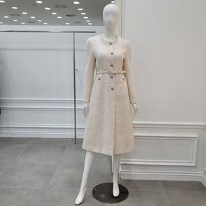 [미니멈]알파카 트위드 노카라 롱자켓(MZAAWJ1010 IV1)_IC