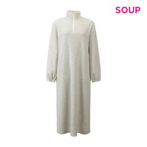 [숲]지퍼 하이넥 롱 원피스 S61OP05