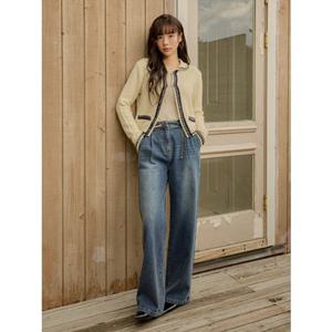 [올리브데올리브] (올리브데올리브) OJ5AL828 핀턱 와이드 데님 팬츠 OJ5AL828