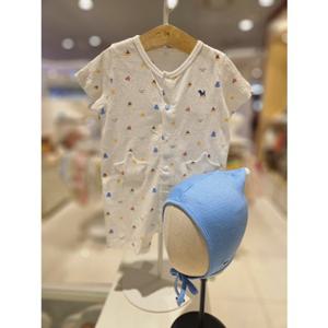 [블루독베이비] 블루독베이비 26.SS여름신상 WH)마린세트우주복 46370-041-03 반팔우주복 슈트 보넷 내의 내복 출산 4637004103