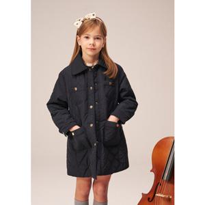 [빈] (BZ12CT01NV) 네이비 퀼팅 롱 코트 BZ12CT01NV