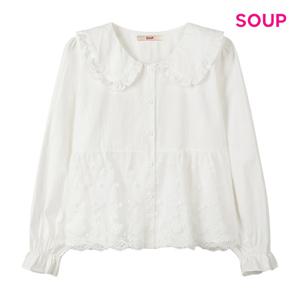 [숲]밑단 레이스 카라 블라우스 S62LS16