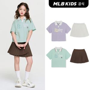 [MLB키즈 공식]26SS 스포티브 애슬레저 컬시브 스커트 티셔츠세트(여아) (2color) 7FS1A0263