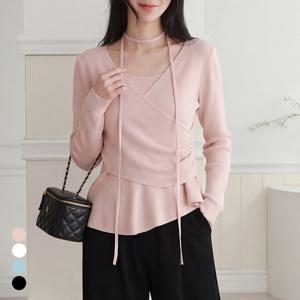 [올리비에스클로젯] 랩스타일 브이넥 니트_O2603KN023A