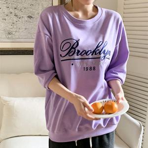 [올리비에스클로젯] 레터링 7부소매 맨투맨 티셔츠_O2603TS068A