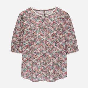 [써스데이아일랜드] 플라워 패턴 자수 블라우스 (T256MBL145W) T256MBL145