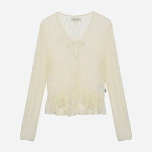 [써스데이아일랜드] 시스루 오픈형 블라우스 (T256MBL137W) T256MBL137